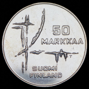 50 марок 1982 "Чемпионат мира по хоккею" (Финляндия)