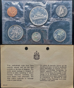 Годовой набор монет 1965 (Канада) (в запайке)