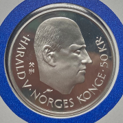 Набор из 2 монет 5  50 крон 1995 "50 лет ООН" (Норвегия) (в п/у)