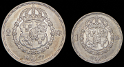 Набор из 2 сер. монет 1 и 2 кроны 1946-1947 (Швеция)