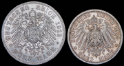 Набор из 2 сер. монет 3 и 5 марок 1913-1914 (Пруссия)