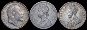 Набор из 3 сер. монет 1 рупия 1885-1920 (Индия)