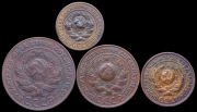 Набор из 4 медных монет 1, 2, 3 и 5 копеек 1924 (РСФСР, СССР)