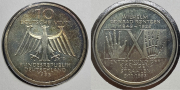 Набор из 4 сер  монет 10 марок 1989-1995 (Германия) (в п/у)