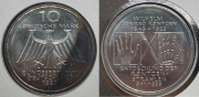 Набор из 4 сер  монет 10 марок 1989-1995 (Германия) (в п/у)