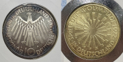 Набор из 6 сер  монет 10 марок 1972 "Олимпиада" (Германия) (в п/у)