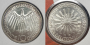 Набор из 6 сер  монет 10 марок 1972 "Олимпиада" (Германия) (в п/у)