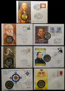 Набор из 7 сер. монет 5, 10 марок 1968-1997 (Германия) (в п/у)