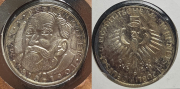 Набор из 7 сер  монет 5  10 марок 1968-1997 (Германия) (в п/у)