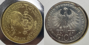Набор из 7 сер  монет 5  10 марок 1968-1997 (Германия) (в п/у)
