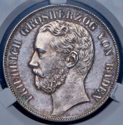 Талер 1867 (Баден) (в слабе)