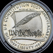 1 доллар 1987 "200 лет Конституции США" (США) S