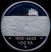 100 крон 2003 "100 лет Независимости" (Норвегия) (в п/у)