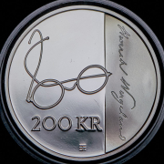 200 крон 2008 "200 лет со дня рождения Генрика Вергеланна" (Норвегия) (в п/у)