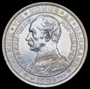 2 кроны 1906 "Смерть Кристиана IX и вступление на престол Фредерика VIII" (Дания)