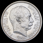2 кроны 1912 "Смерть Фредерика VIII и вступление на престол Кристиана X" (Дания)