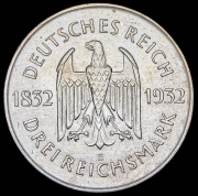 3 марки 1932 "100-летие смерти Гёте" (Германия) Е
