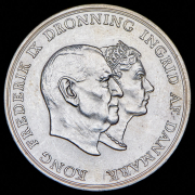 5 крон 1960 "Серебряная свадьба Фредерика IX и Ингрид Шведской" (Дания)