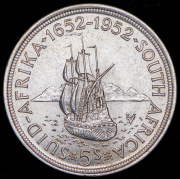5 шиллингов 1952 "300-летие основания Кейптауна" (ЮАР)
