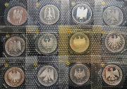 Набор из 12 сер. памятных монет 10 марок 1988-1997 (ФРГ) (в запайках)