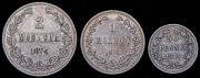 Набор из 3 сер. монет 1874 (Финляндия)