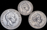 Набор из 3 сер. монет 2, 3 и 5 марок 1902-1908 (Пруссия)