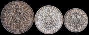 Набор из 3 сер. монет 2, 3 и 5 марок 1904-1908 (Пруссия)