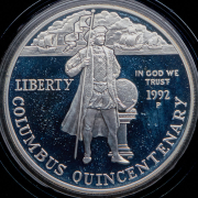 1 доллар 1992 "500 лет путешествию Колумба" (США)