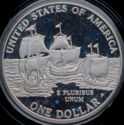 1 доллар 2007 "400 лет первому поселению Джеймстаун" (США)