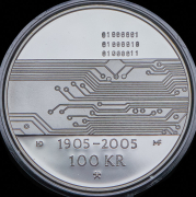 100 крон 2005 "100 лет независимости" (Норвегия) (в п/у)