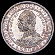 2 кроны 1906 "Смерть Кристиана IX и вступление на престол Фредерика VIII" (Дания)