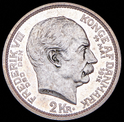 2 кроны 1912 "Смерть Фредерика VIII и вступление на престол Кристиана X" (Дания)