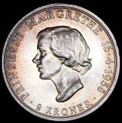 2 кроны 1958 "18-летие принцессы Маргреты" (Дания)