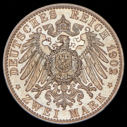2 марки 1902 "50 лет правлению Фридриха I" (Баден)