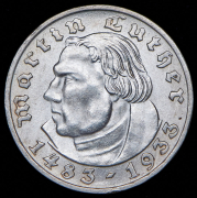 2 марки 1933 "450 лет со дня рождения Мартина Лютера" (Германия) F