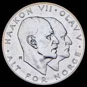 25 крон 1970 "25 лет освобождению Норвегии" (Норвегия)