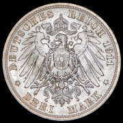 3 марки 1911 "25-летие свадьбы Вильгельма и Шарлоты" (Вюртемберг)