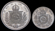Набор из 2 сер. монет 200, 500 реалов 1862 (Бразилия)