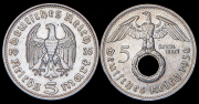 Набор из 2 сер. монет 5 марок 1935, 1936 (Германия) F