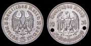 Набор из 2 сер. монет 5 марок 1935 (Германия)