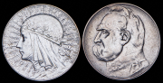 Набор из 2 сер. монет 5 злотых 1934, 1935 (Польша)