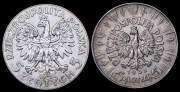Набор из 2 сер. монет 5 злотых 1934, 1935 (Польша)