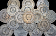 Набор из 20 монет 5, 10 и 20 марок 1971-1990 (ГДР)