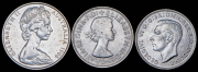 Набор из 3 сер. монет 1 флорин, 50 центов 1943-1966 (Автралия)