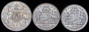 Набор из 3 сер. монет 1 флорин, 50 центов 1943-1966 (Автралия)