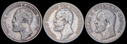 Набор из 3 сер. монет 2 кроны 1877-1907 (Швеция)