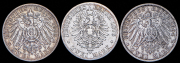 Набор из 3 сер. монет 2 марки 1876-1904 (Германия)