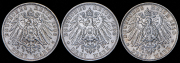 Набор из 3 сер. монет 3 марки 1908-1910 (Бавария)