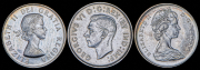 Набор из 3 сер. монет 50 центов 1941-1965 (Канада)