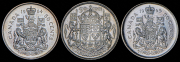Набор из 3 сер. монет 50 центов 1941-1965 (Канада)